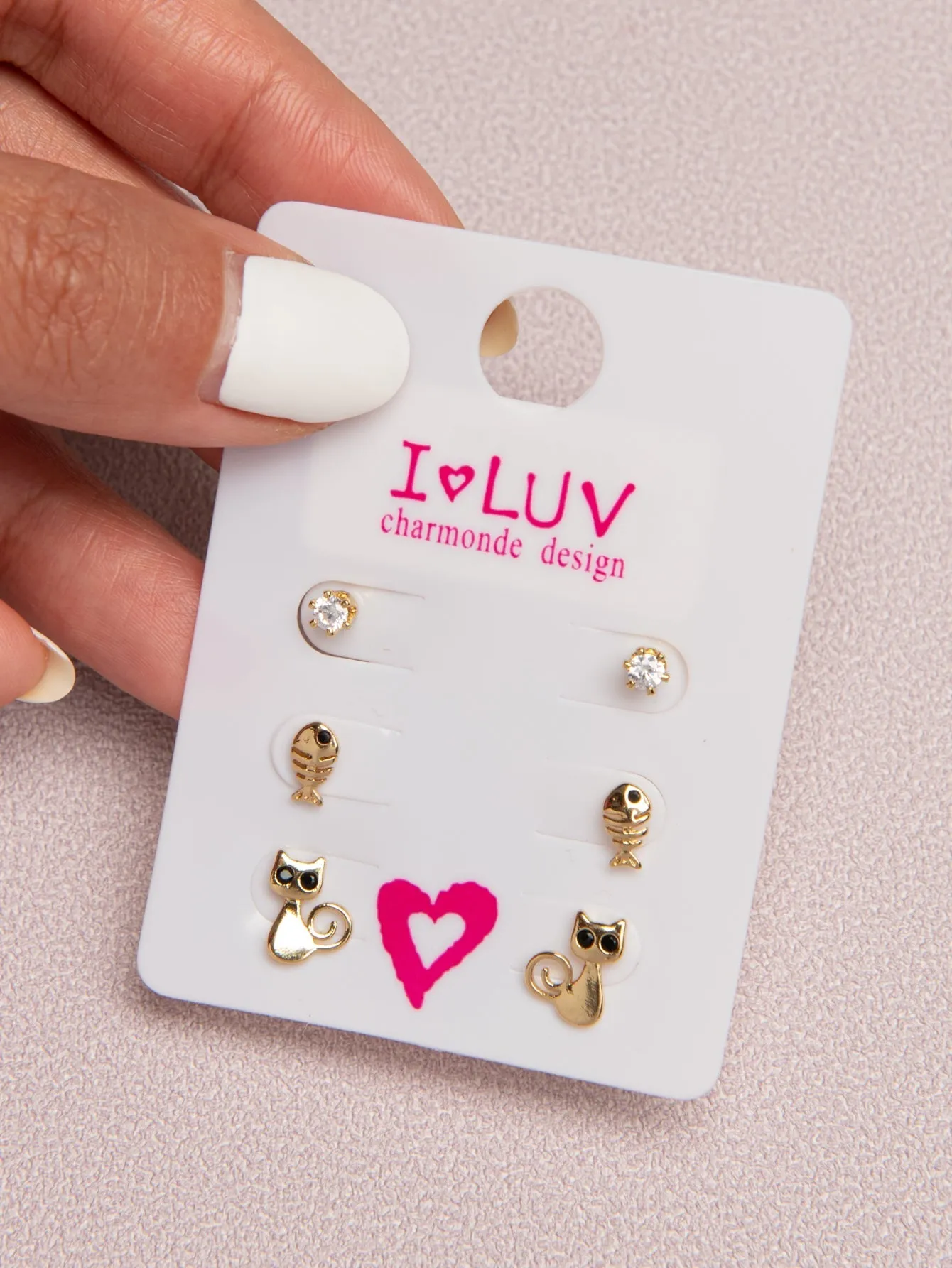 3pairs Zirconia Earrings sets