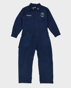 90s Vintage US Navy Blue Utility Coveralls - Large