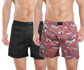 Army Print Geranium pink Boxer combo