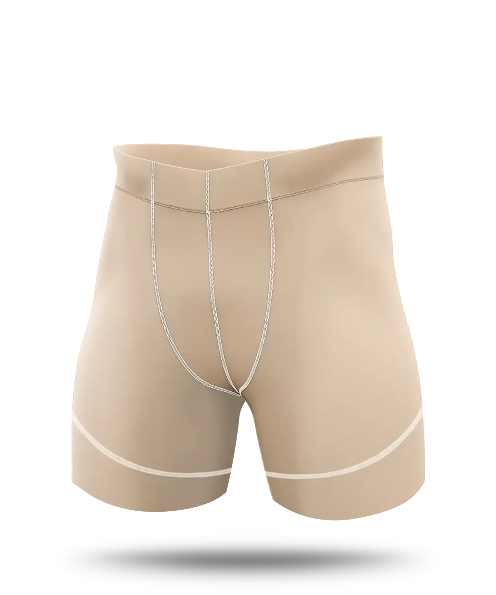 Athlete Compression Half Quad Shorts Mens Natural