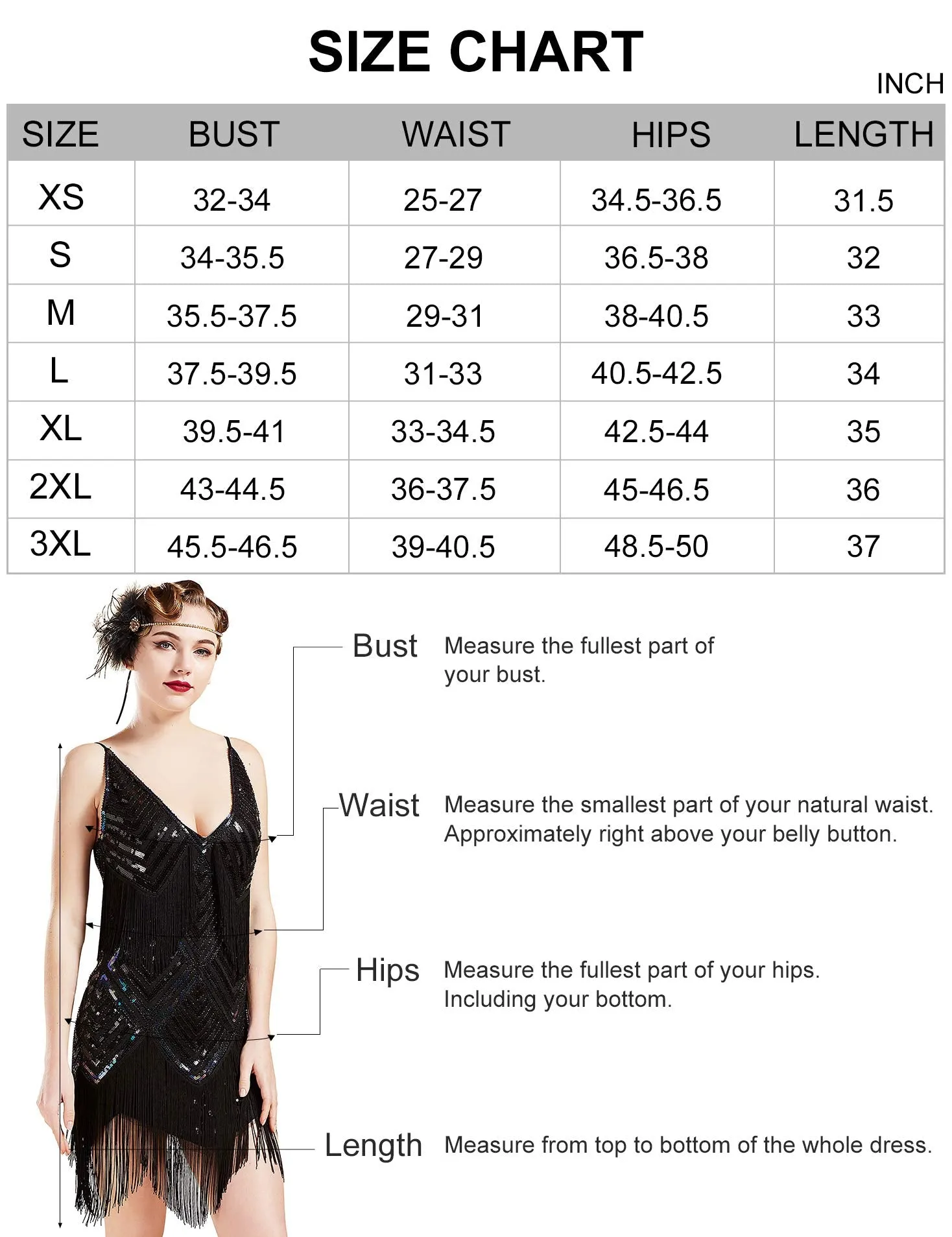 BABEYOND Women's 1920s Flapper Dress V Neck Slip Dress Roaring 20s Great Gatsby Dress for Party Black Small