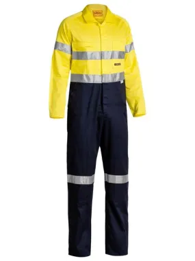 Bisley 2 Tone Hi Vis Lightweight Coveralls 3M Reflective Tape - Yellow/Navy (BC6719TW)