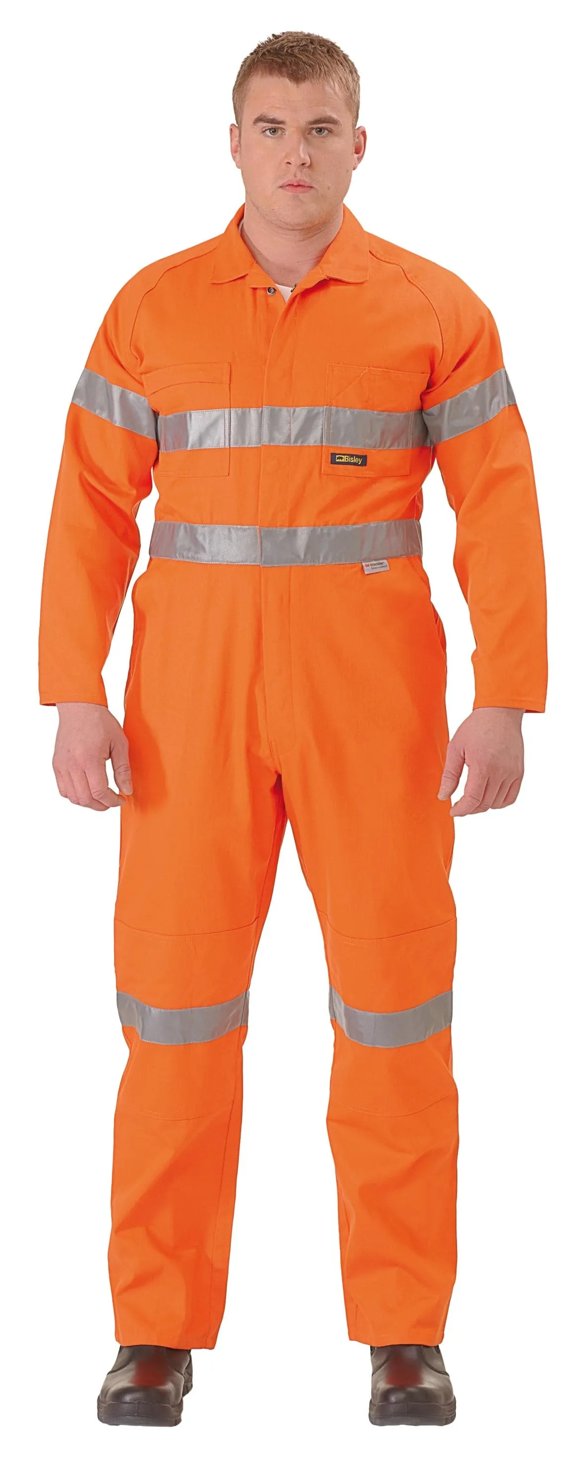 Bisley Hi Vis Coveralls 3M Reflective Tape - Orange (BC607T8)
