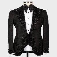 Black Decorative Lapel Tuxedo
