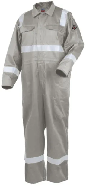 Black Stallion HI-VIS Deluxe FR Cotton Stone Khaki Coveralls CF2216-ST