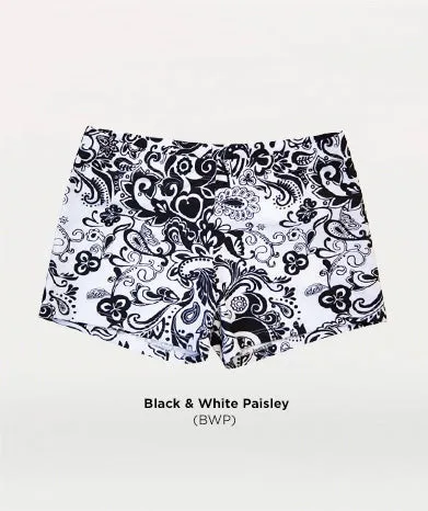 Body Wrappers Black & White Paisley Dance Hot Shorts