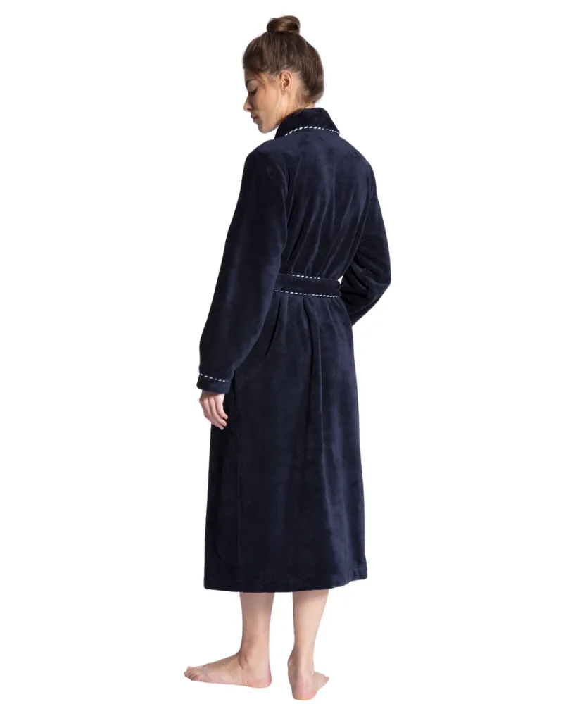 Calida Dark Lapis Blue Cotton Blend Luxury Bath Robe