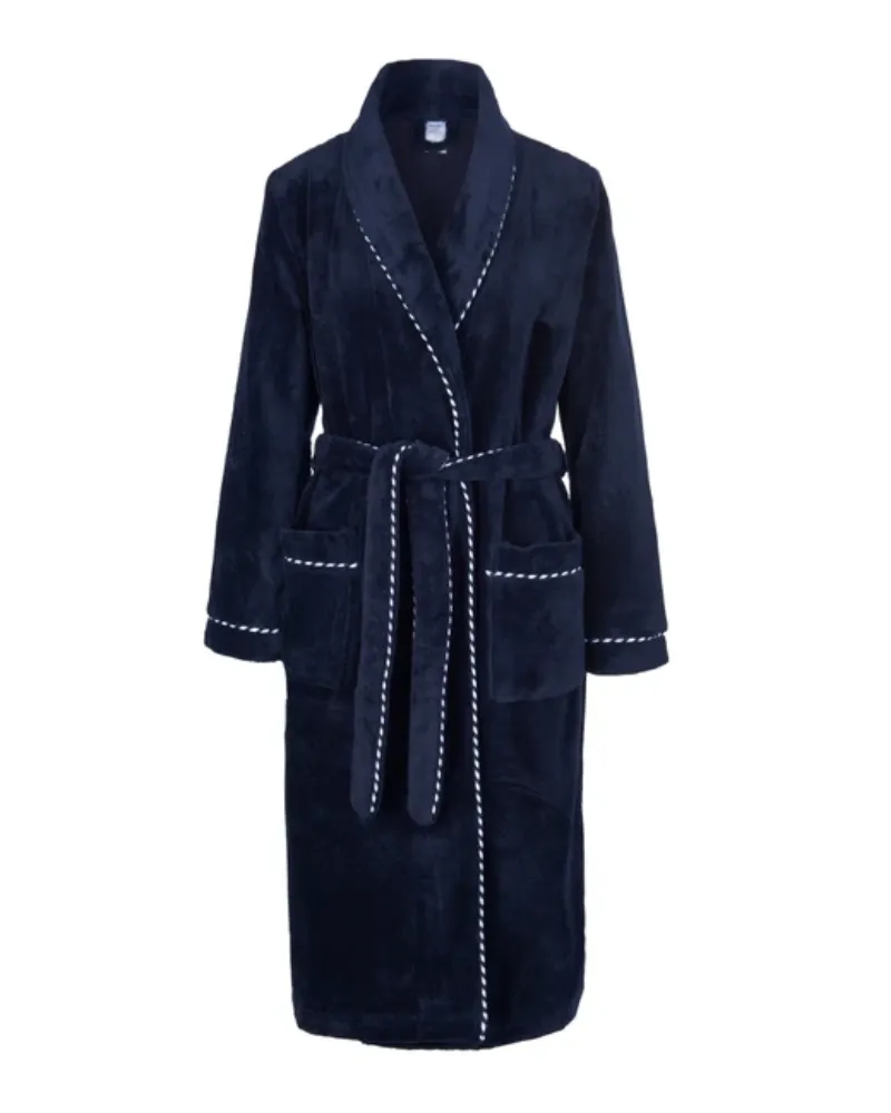 Calida Dark Lapis Blue Cotton Blend Luxury Bath Robe