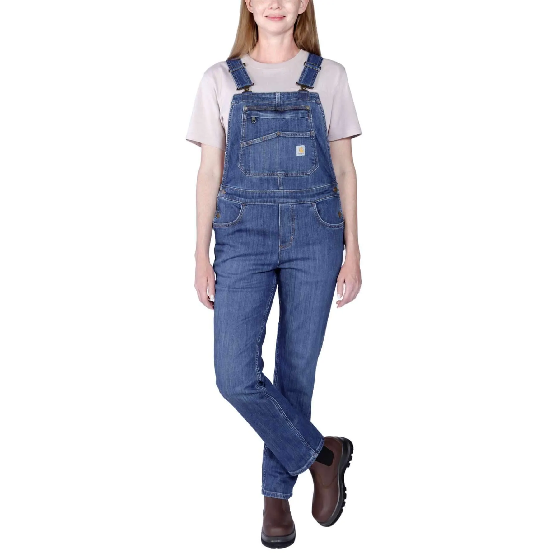 Carhartt Womens Relaxed Fit Stretch Denim Bib Overalls 106002