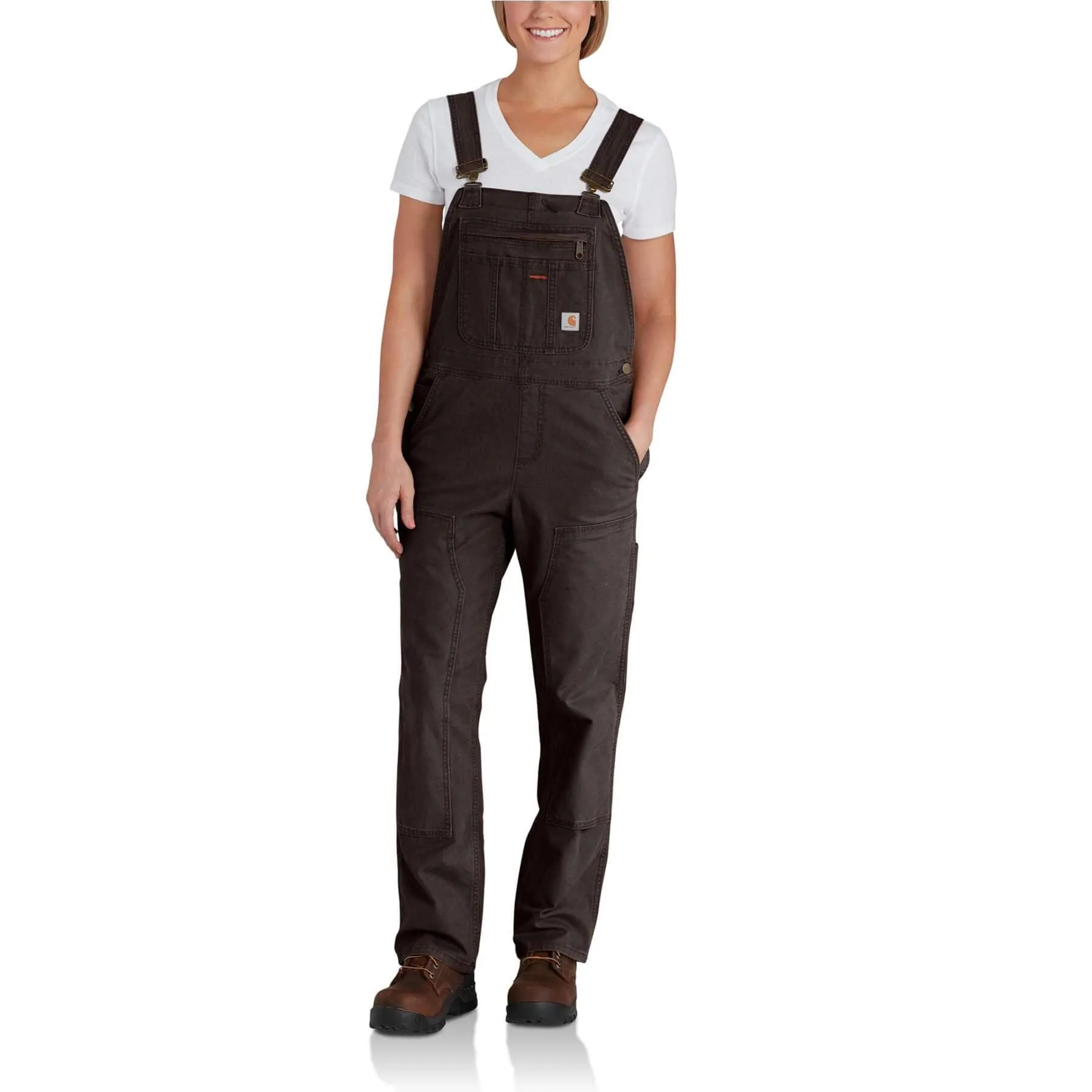Carhartt Womens Rugged Flex Loose Fit Canvas Crawford Bib Overalls 102438
