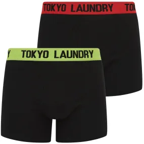 Cribs (2 Pack) Boxer Shorts Set in Poppy Red / Opaline Green - Tokyo Laundry