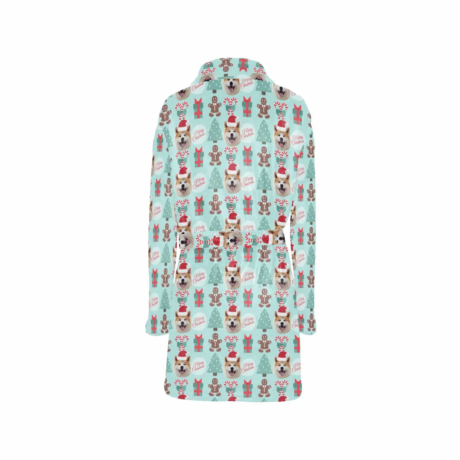 Custom Face Fleece Robe Christmas Pet Gift Personalized All Over Print Pajama Kimono Robe for Men Women