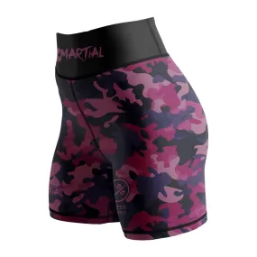 Dim Pink Camo Women's BJJ/MMA Compression Shorts