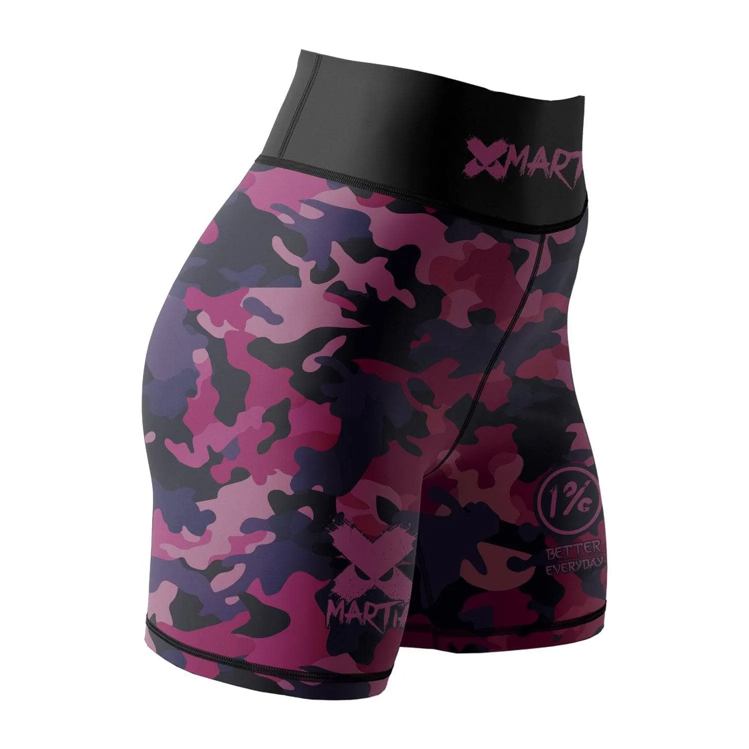 Dim Pink Camo Women's BJJ/MMA Compression Shorts