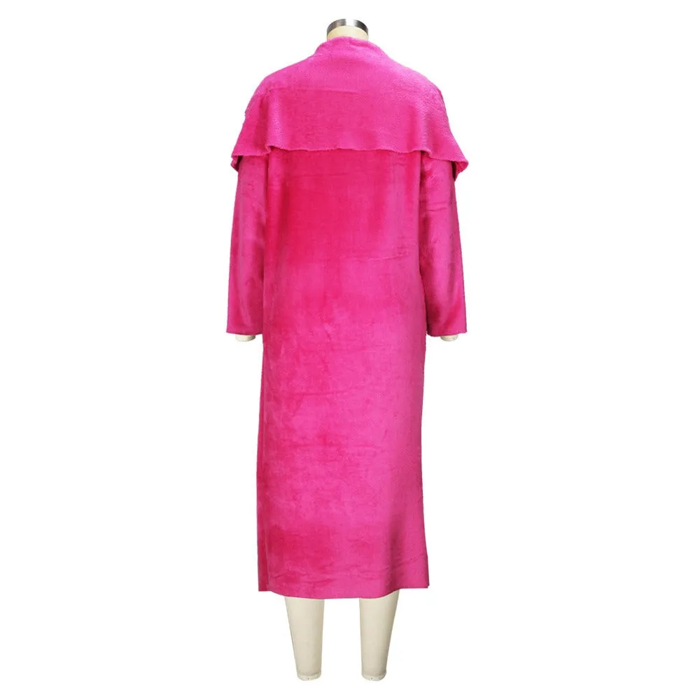 Double-sided Loose Long Velvet Cardigan Sweater and Dress