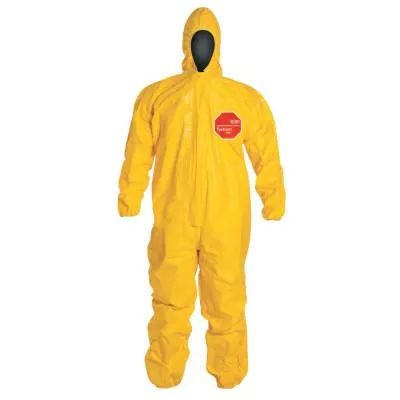 DuPont™ Tychem® 2000 Coveralls with Attached Hood, Taped Seams, Yellow, 4X-Large, QC127T-4X