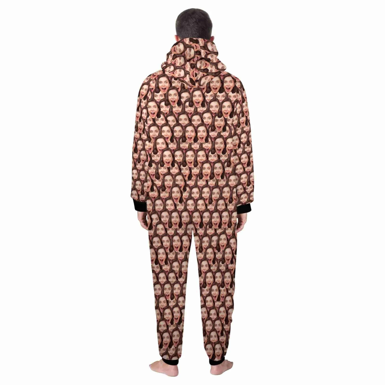 Funny Flannel Fleece Adult/Kid Onesie Pajamas Custom Seamless Face Jumpsuit Homewear