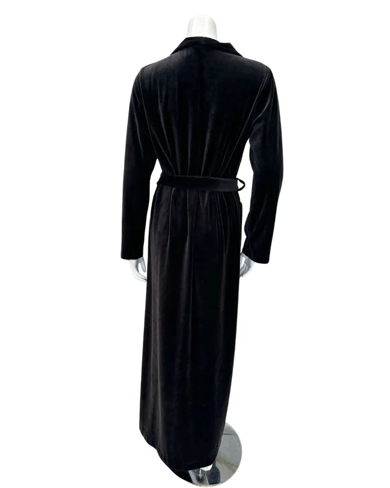 Furstenberg Black Velour Zippered Morning Robe