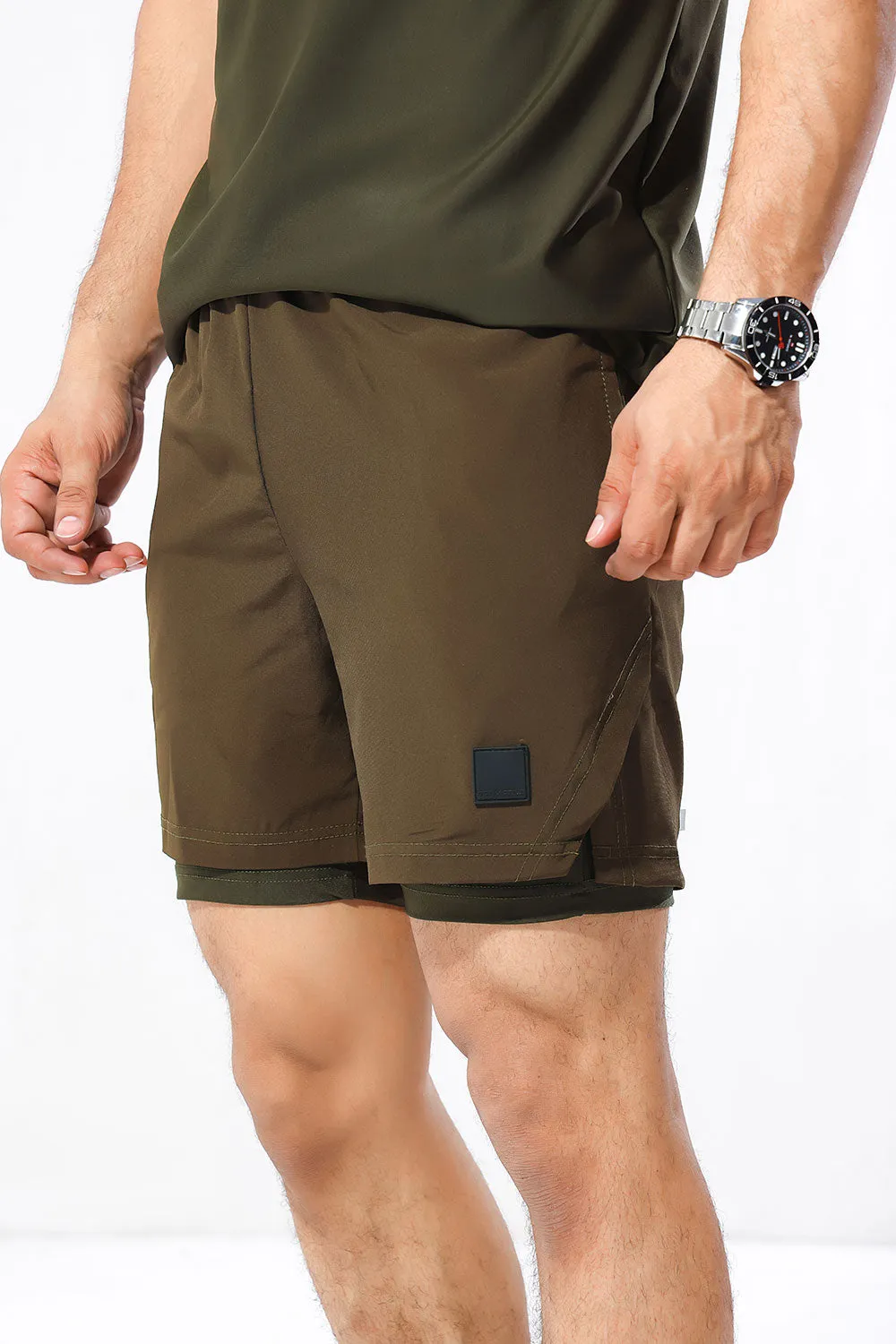 Green Active Lightweight Performance 2-in-1 Shorts