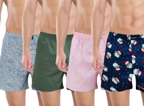 Grey, Olive, Pink, & Santa Boxers Combo