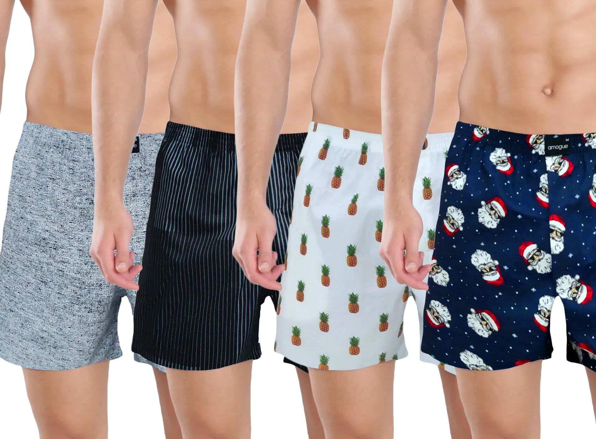Grey, White, Navy, & Santa Boxers Combo