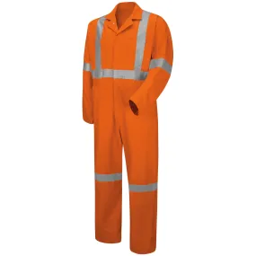 Hi-Visibility Button-Front Coverall With CSA Compliant Reflective Trim CC5S - Orange