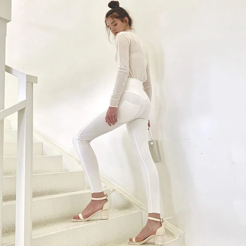 High Waist Stretch Skinny Fitting Pants