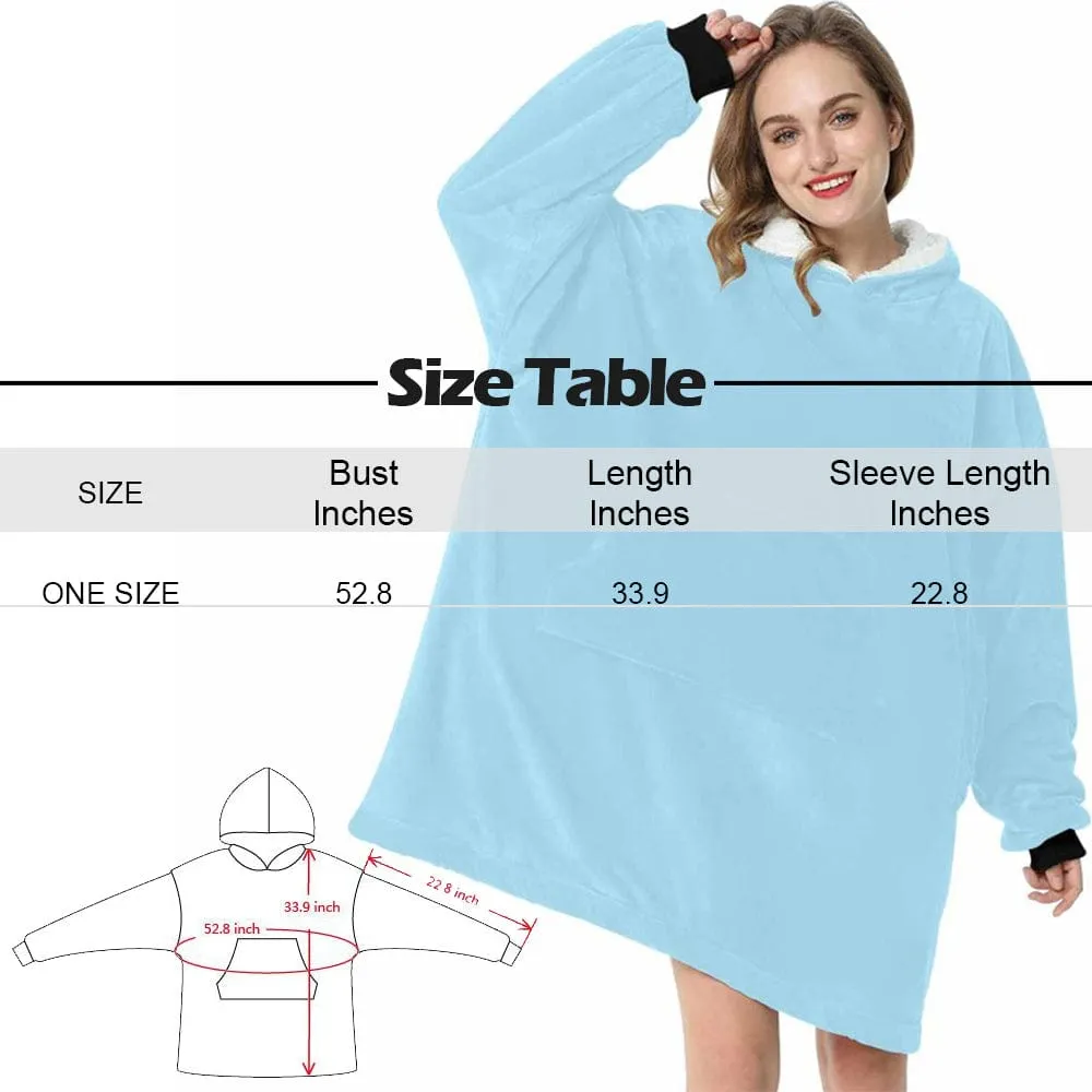 【Highly Recommend】 #Top 1 Wearable Blanket Hoodie Custom Faces Blanket Hoodie for Women Personalized Oversized Hoodie Fleece Blanket Photo Gifts