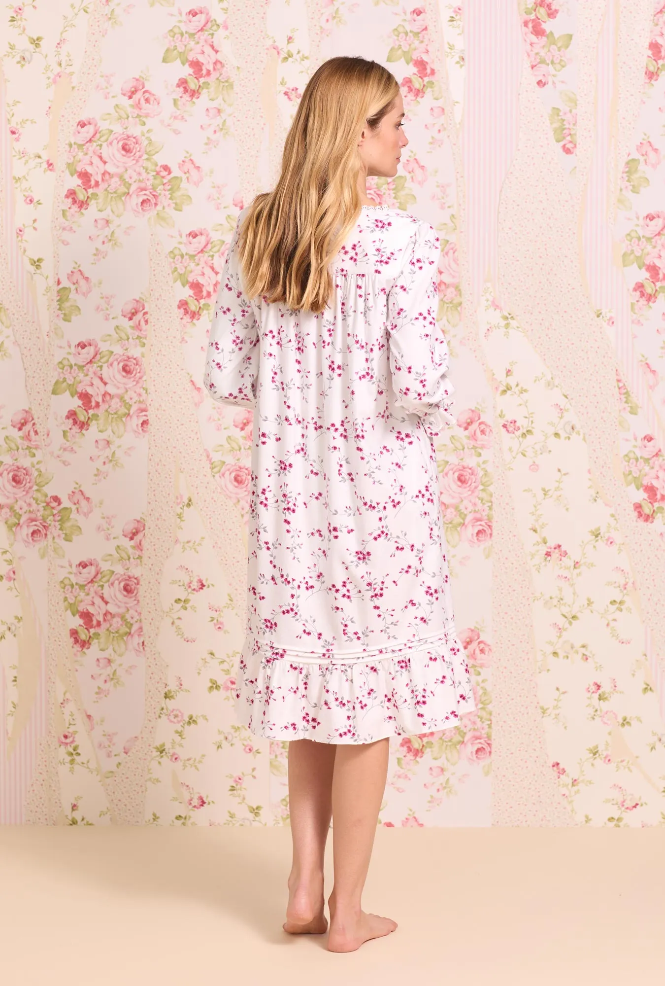 Hollyberry Floral Cotton Rayon Flannel Waltz Nightgown