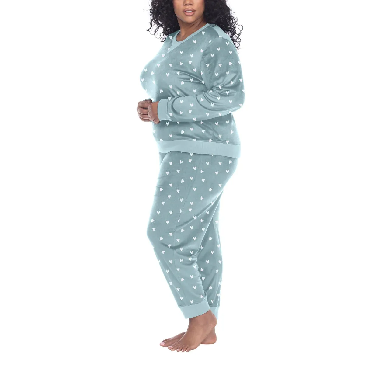 Honeydew Women's Plus 2-Pc Super Soft Fleece Velour Pajama Lounge Set