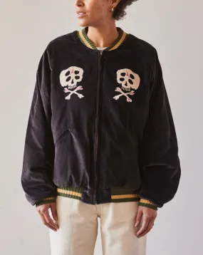 Kapital Velvet Souvenir Rain-Skull Jacket, Black