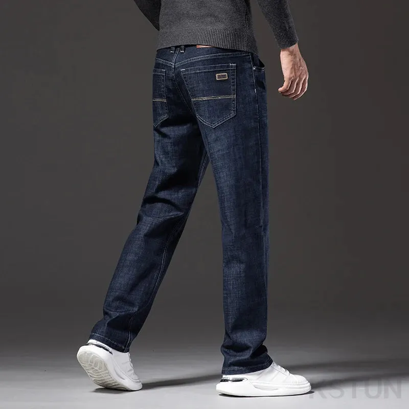 KSTUN Men Jeans Stretch Classic Business Casual Pants Straight Cut Men's Clothing 2024 New Man Trousers Jeans Male Denim Pants