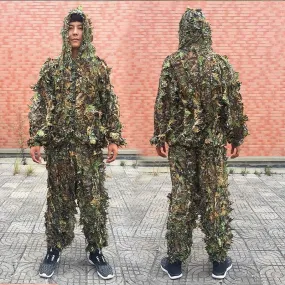 Men Women Kids Outdoor Ghillie Suit Clothes Jungle Suit Training Leaves Clothing Hunting