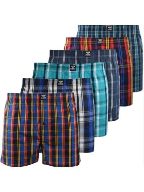 Men's Hexster Woven Boxers 6pk Assorted Check