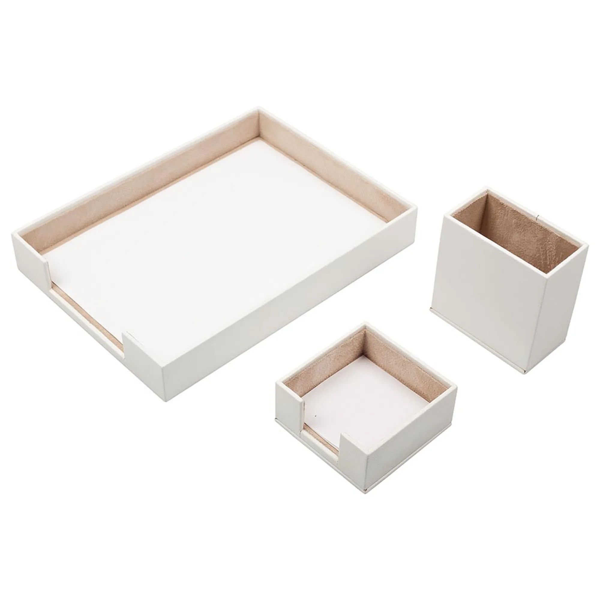 MOOG Leather Desk Set-3 Accessories-Single Document Tray - Brown - 3 PCS