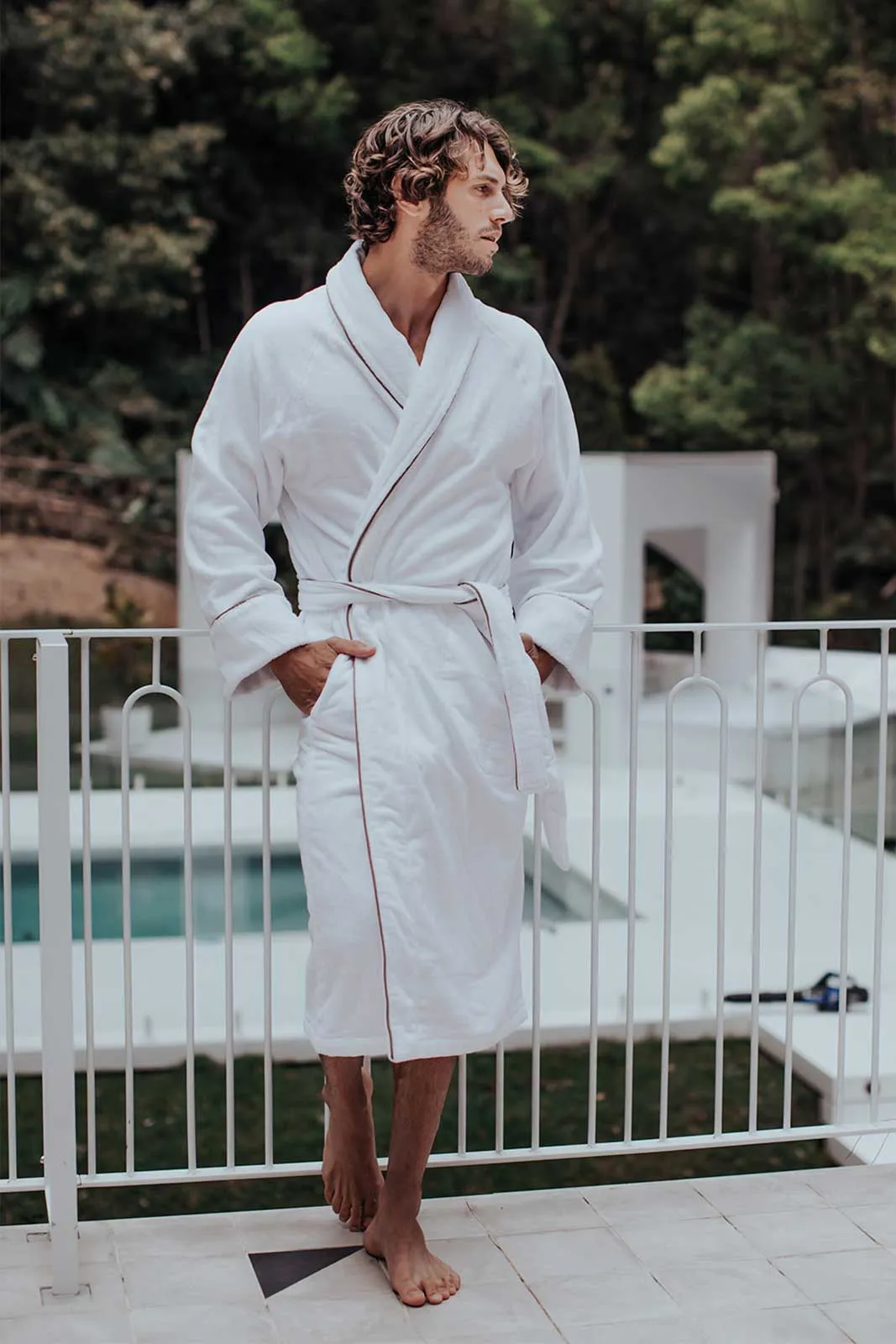 Organic Cotton Velour Robe - Mens