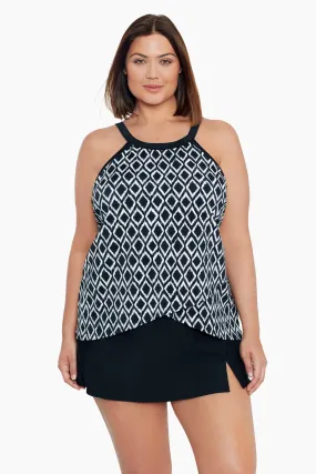 Plus Size High Neck Tankini Top Batik Charm