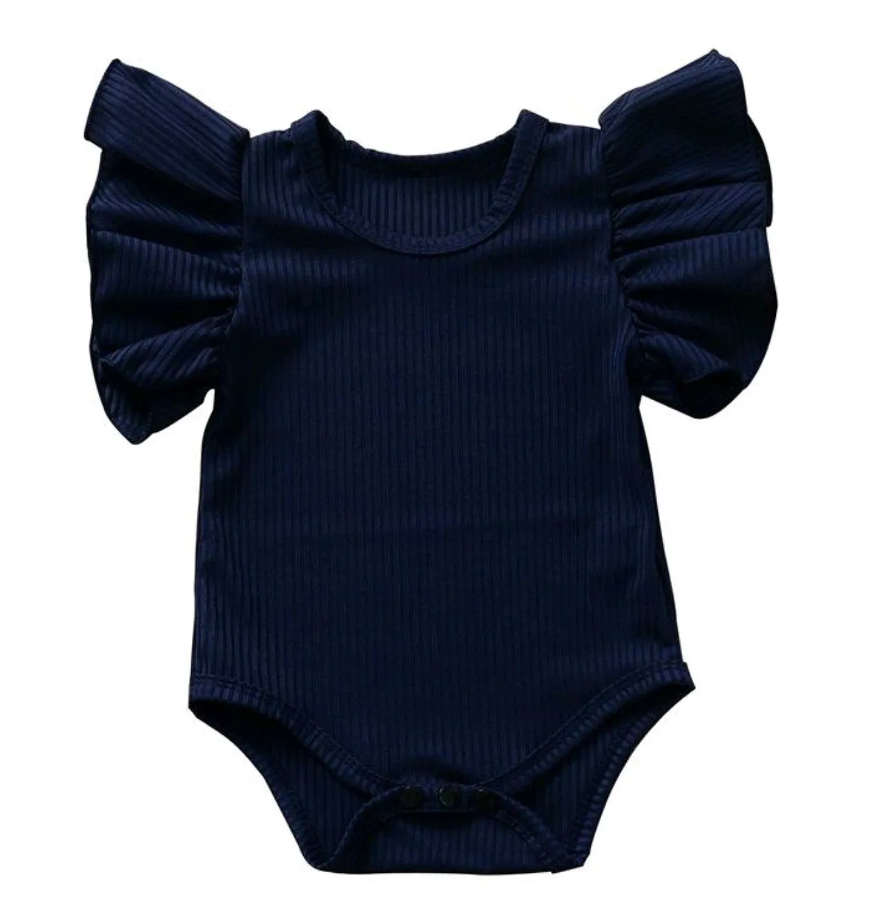 Ribbed Ruffle Stretch Romper