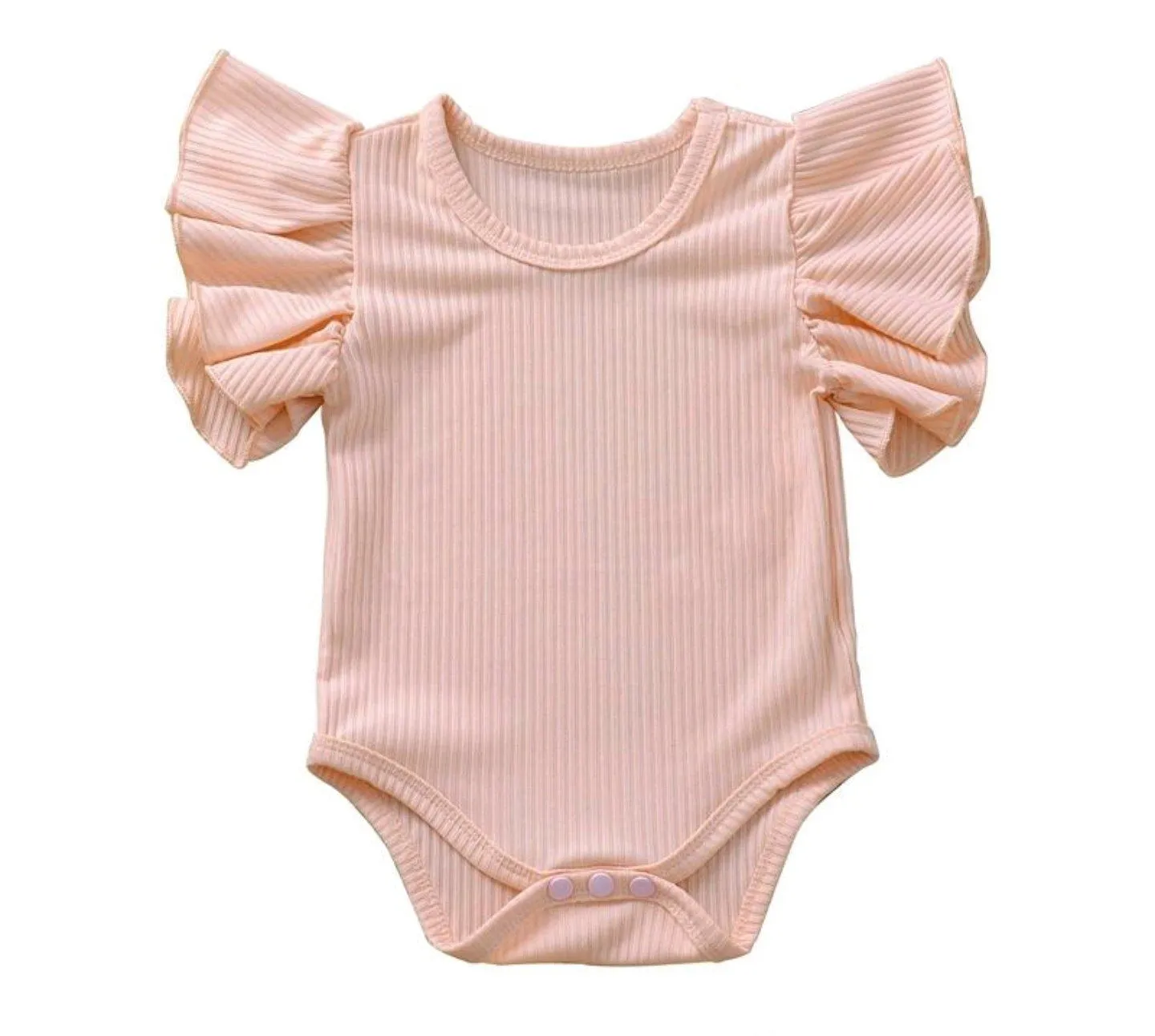 Ribbed Ruffle Stretch Romper