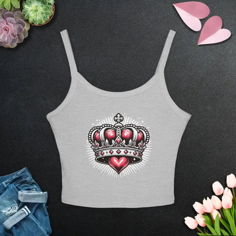 Royal Heart Crown Spaghetti Strap Tank