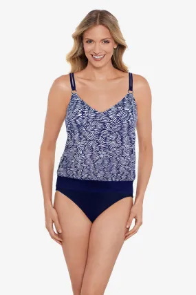 Shifting Shapes V-Neck Blouson Ring Top