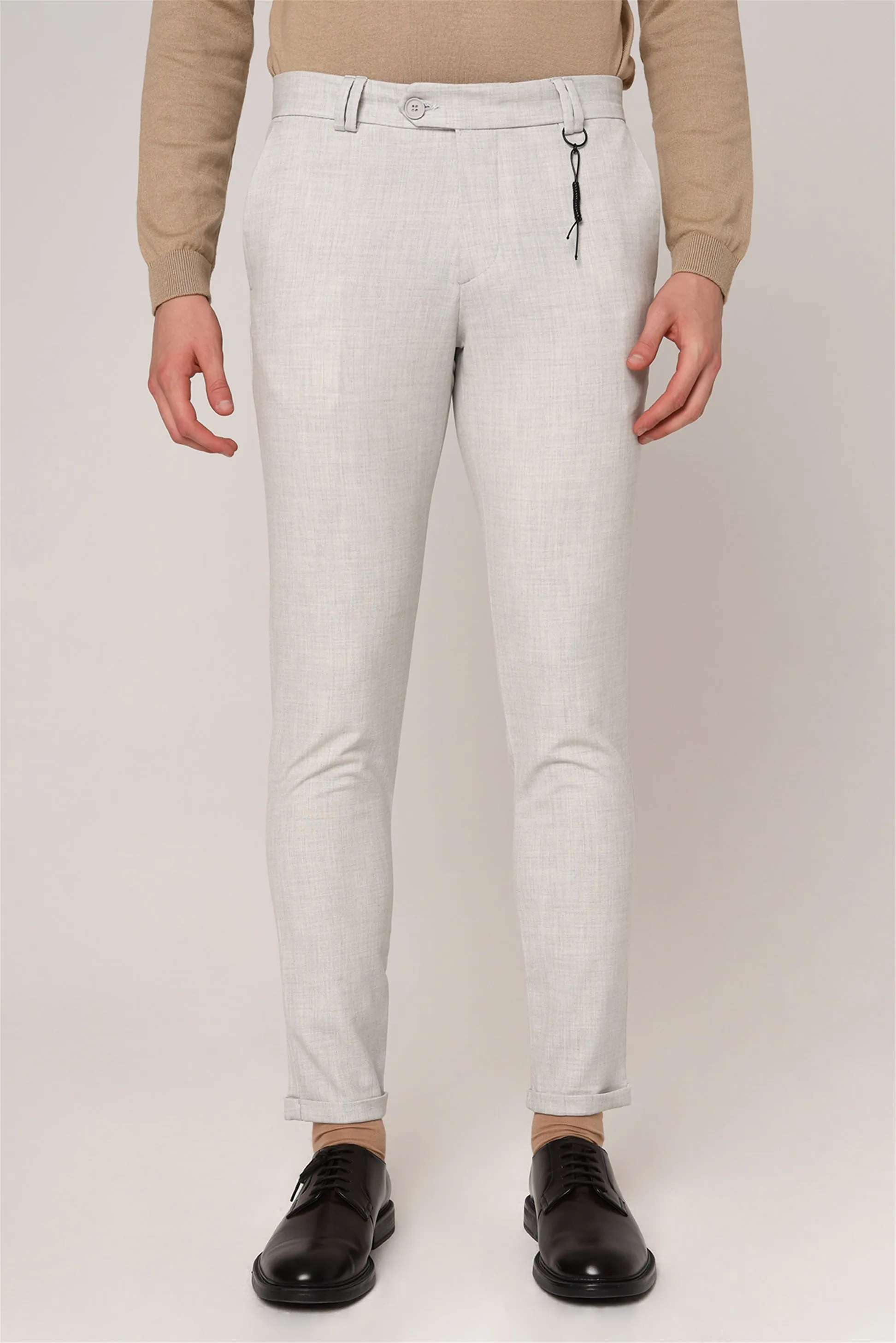 Silver Grey Slim Fit Men's Trousers - Wessi