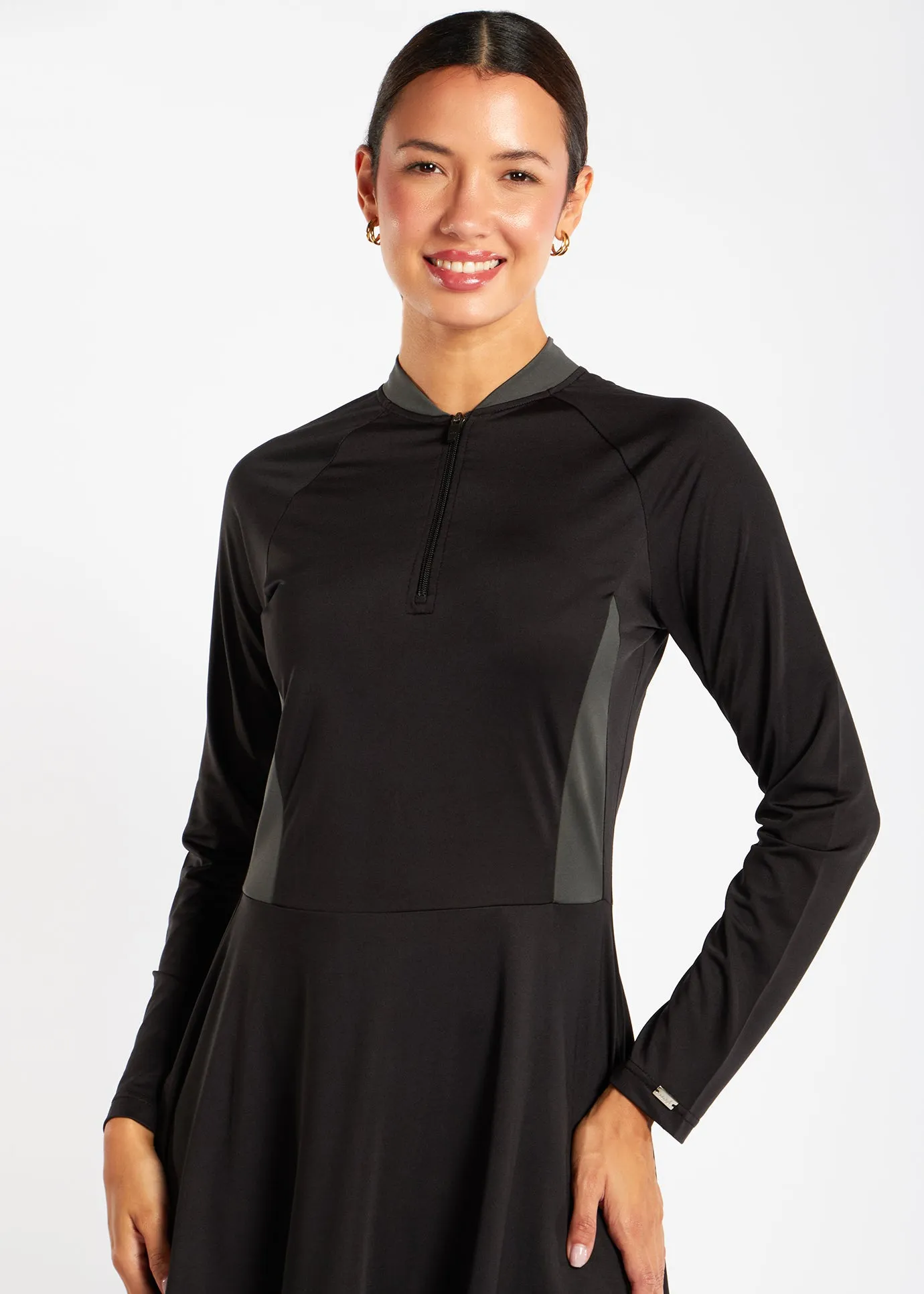 Skirted Swim Top Black