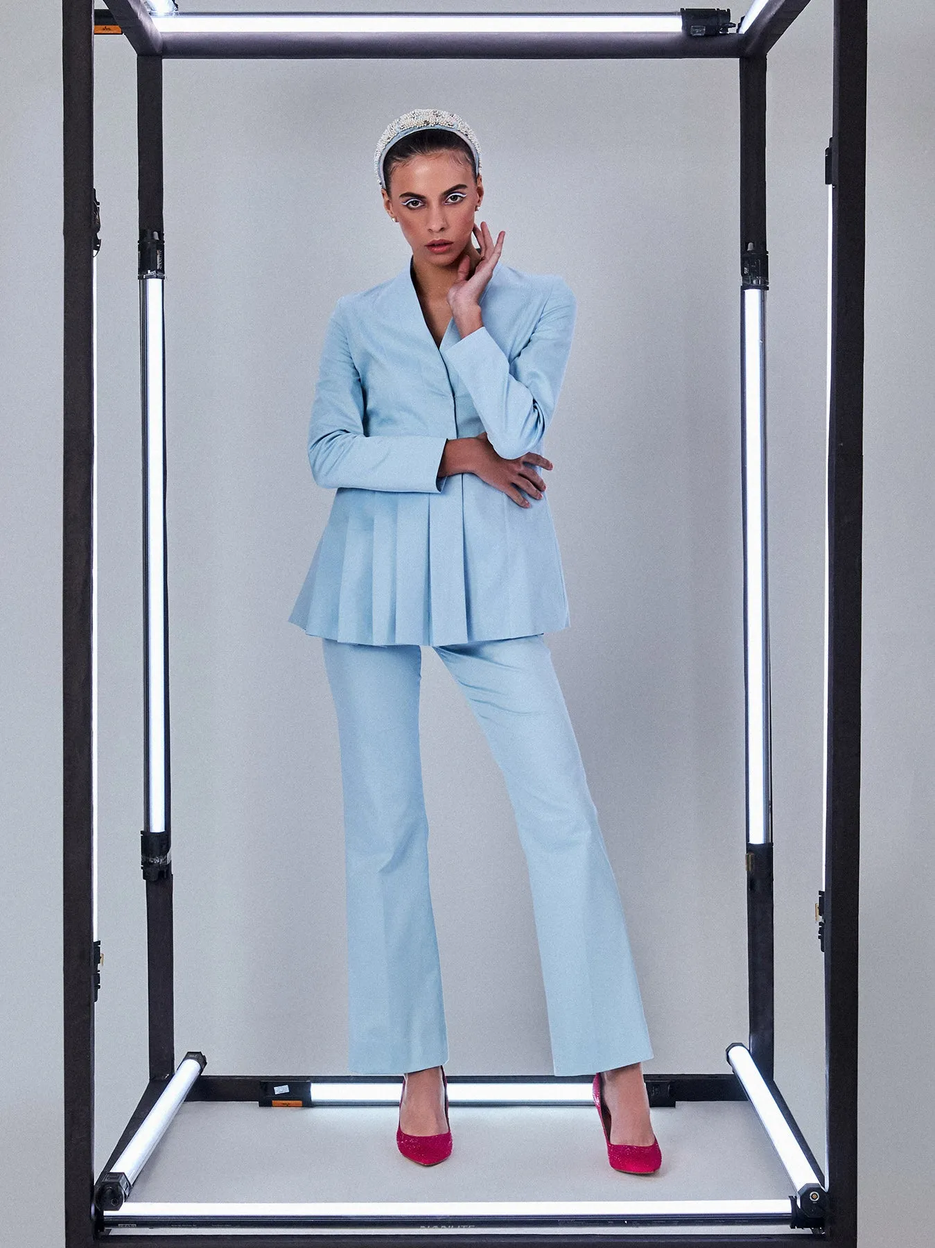 Sky Blue Boot Cut Trouser