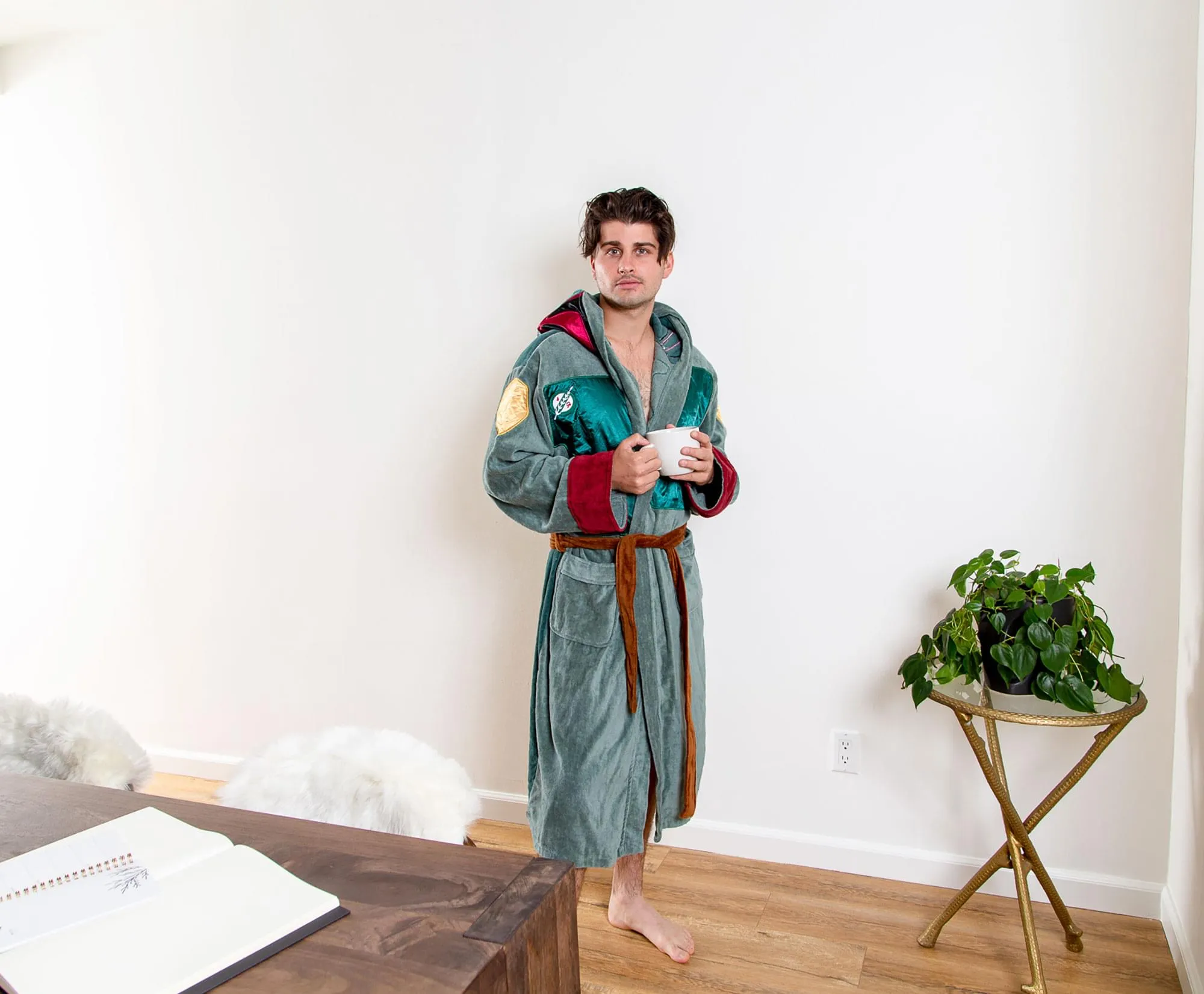 Star Wars Boba Fett Unisex Hooded Bathrobe for Adults