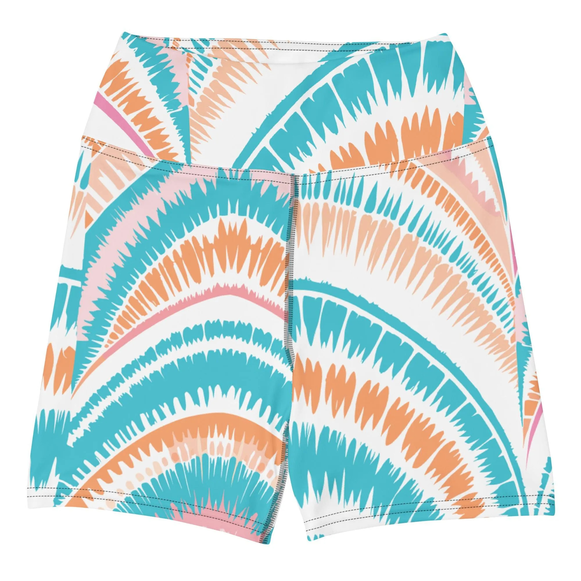 Tie-dye Yoga Shorts Peachy Ocean Drift