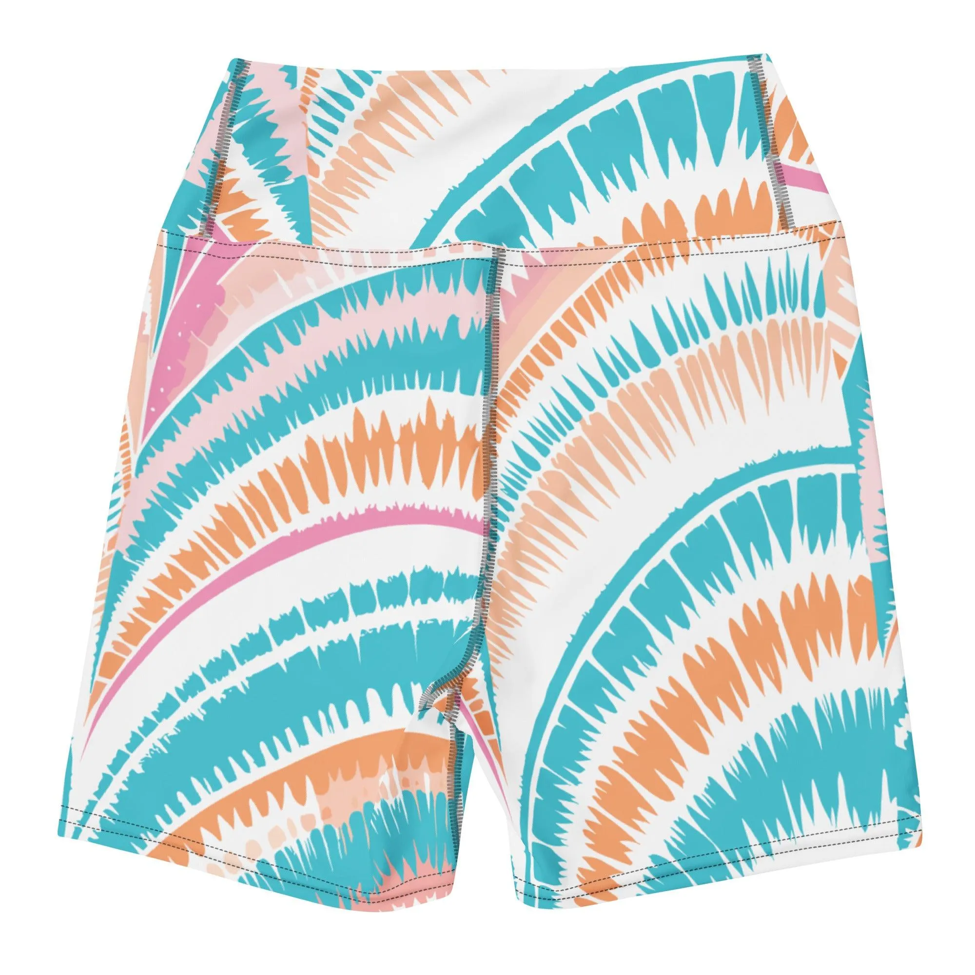 Tie-dye Yoga Shorts Peachy Ocean Drift