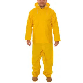 Tingley Industrial Work 3-Piece Rain Suit - Waterproof PVC, Includes Jacket with Snap Front, Detachable Hood, and Overalls, Adjustable Fit | Sizes M-5XL