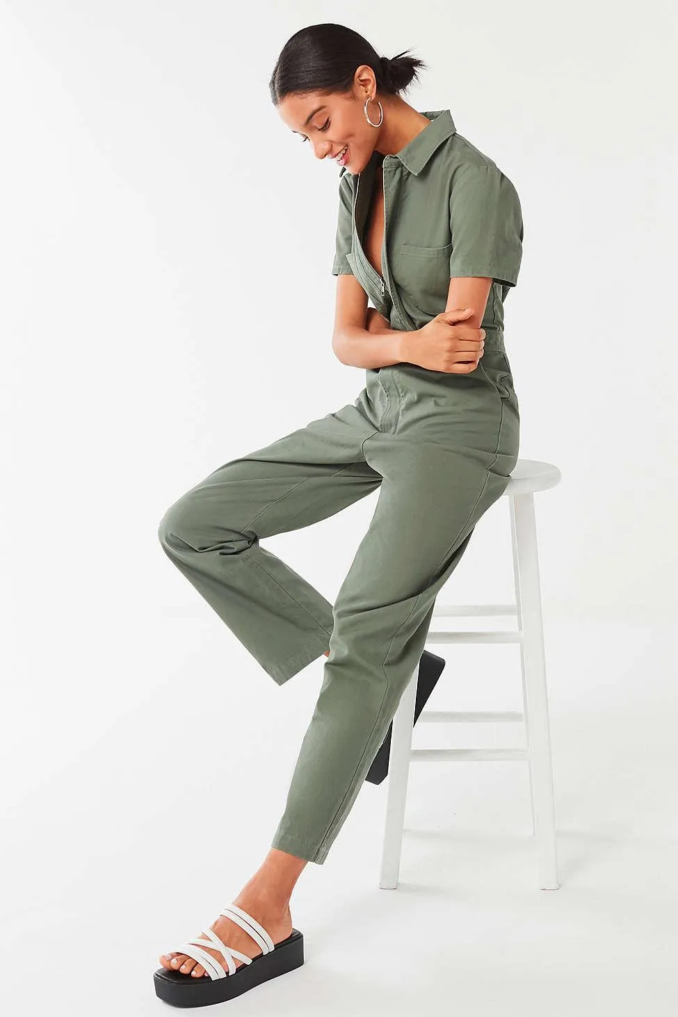 UO Green Utility Jumpsuit (M)