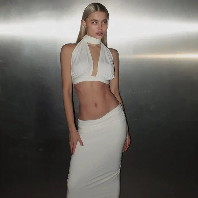 Vvsha Nataliah Two Piece Maxi Skirt Sets